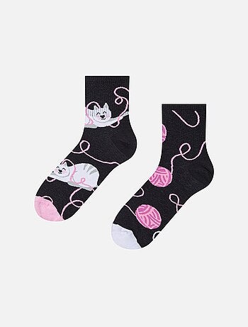 Chaussettes Courtes Dedoless Chat et Pelote de Laine
