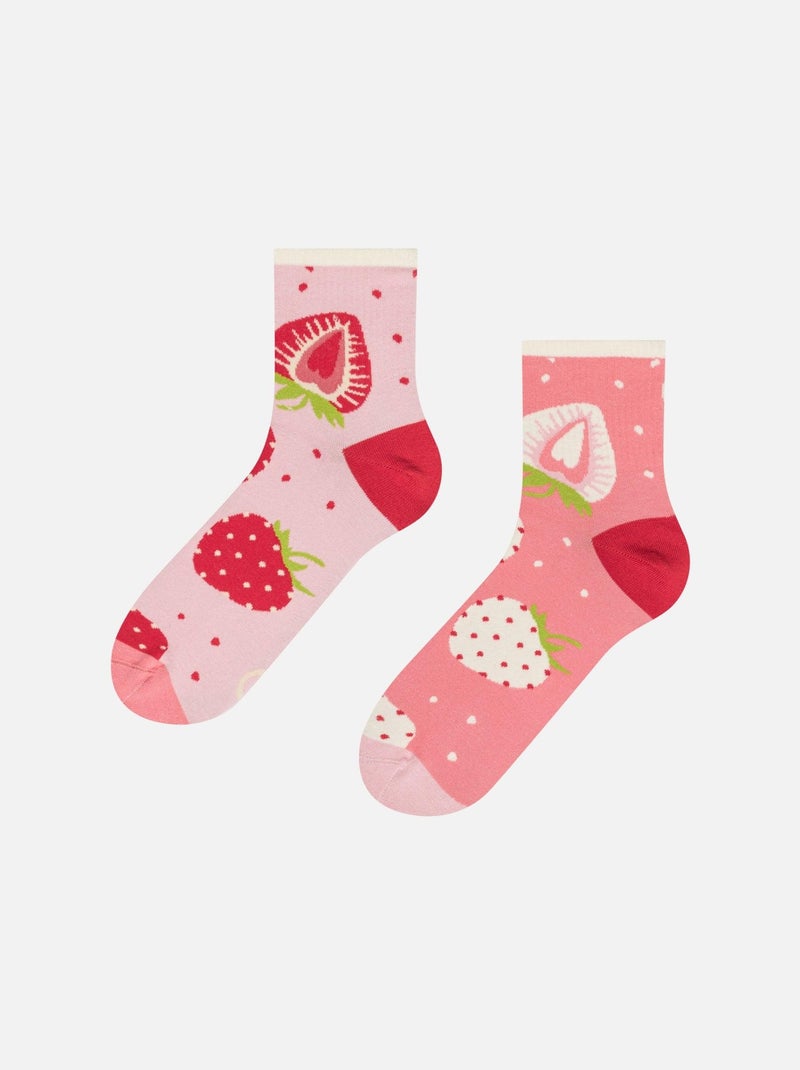 Chaussettes Courtes Dedoless Fraises Rose clair - Kiabi