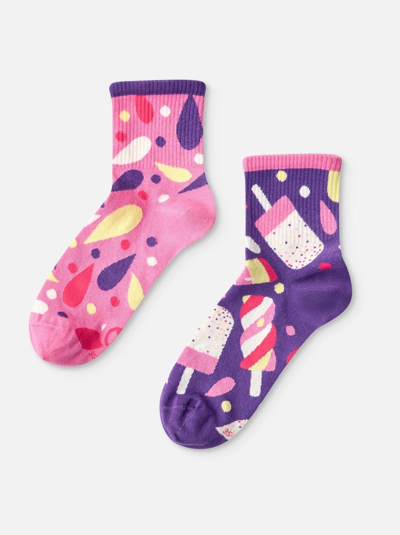Chaussettes Courtes Dedoless Sucettes Glacées Violet - Kiabi
