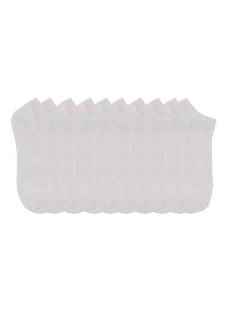 Chaussettes Courtes Enfant Lot de 10 Blanc - Kiabi