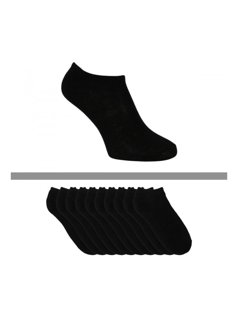Chaussettes courtes enfant lot de 10 Noir - Kiabi