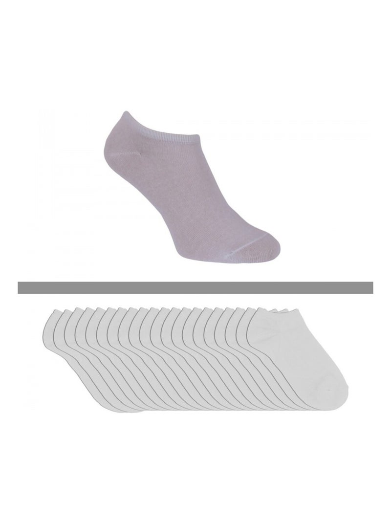 Chaussettes courtes enfants lot de 20 Blanc - Kiabi