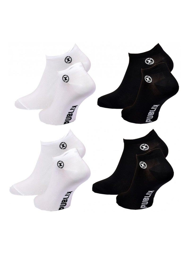 Chaussettes Courtes femme NO PUBLIK - Pack de 4 Blanc Gris - Kiabi