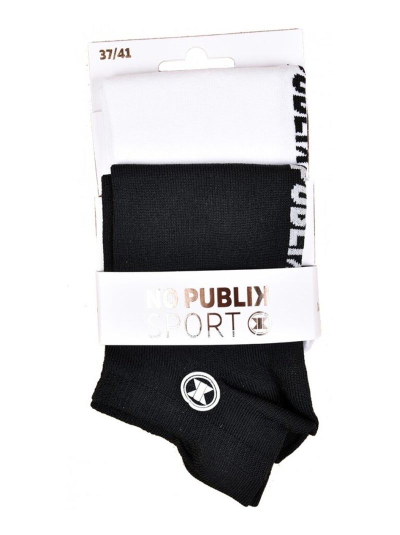 Chaussettes Courtes femme NO PUBLIK - Pack de 8 Noir Gris Blanc - Kiabi