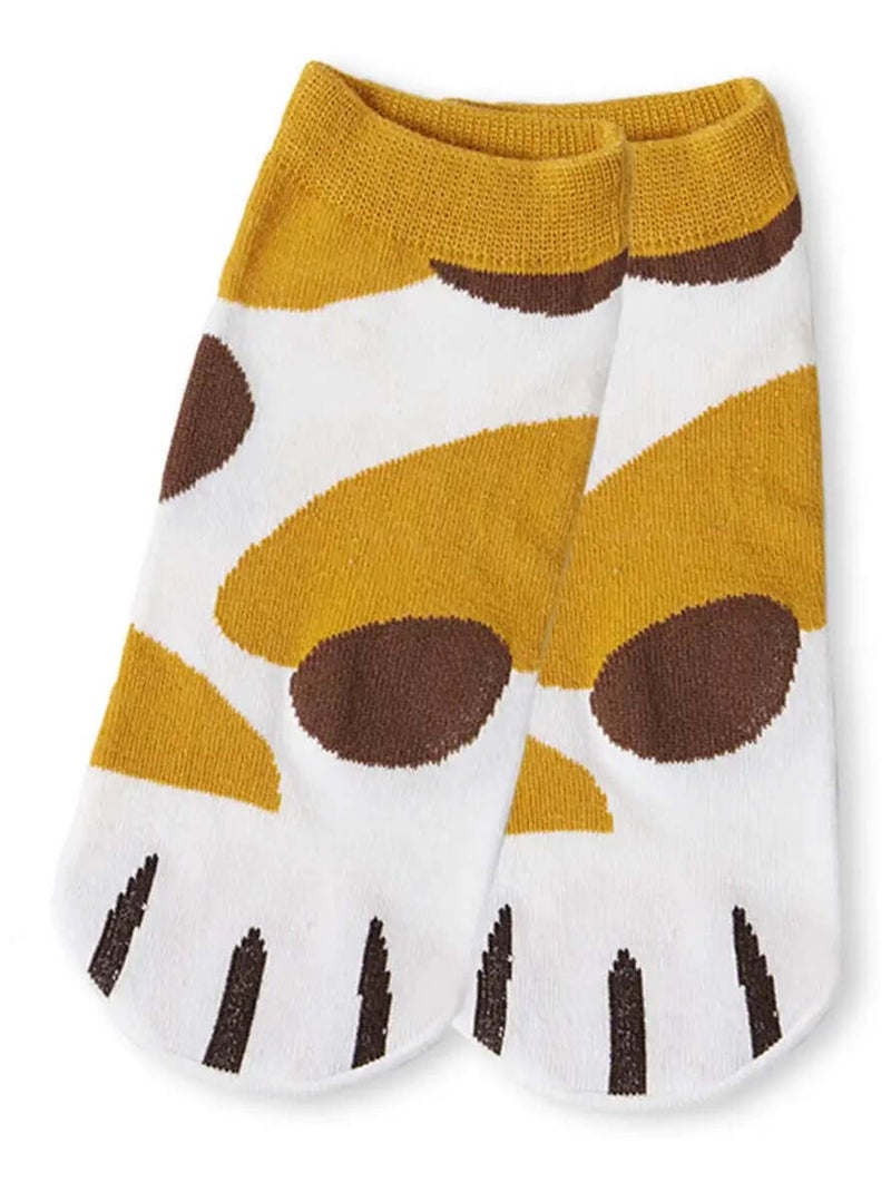 Chaussettes courtes Femme Pattes Chats  |  Titeschaussettes Blanc Marron Blanc - Kiabi