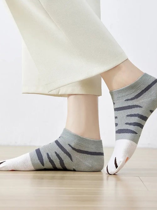 Chaussettes courtes Femme Pattes Chats  |  Titeschaussettes - Kiabi