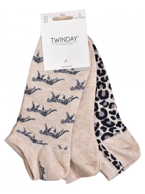 Chaussettes Courtes femme TWINDAY - Pack de 6 - Kiabi