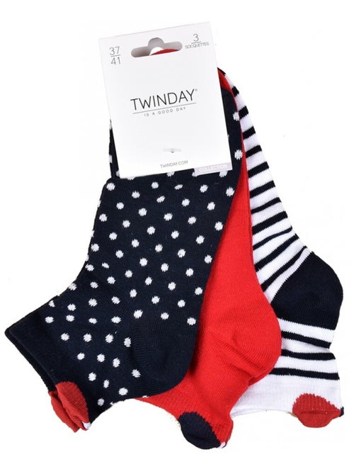 Chaussettes Courtes femme TWINDAY - Pack de 6 - Kiabi