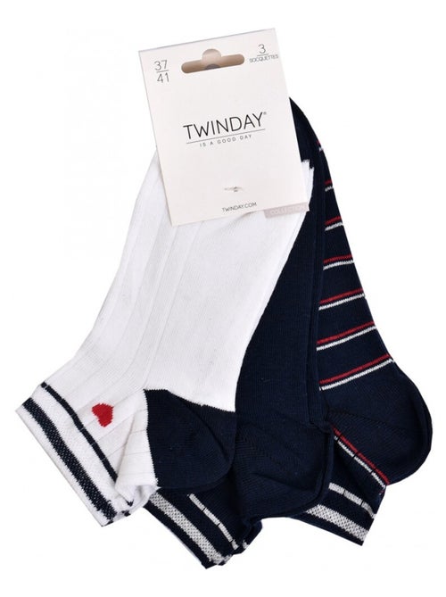 Chaussettes Courtes femme TWINDAY - Pack de 6 - Kiabi