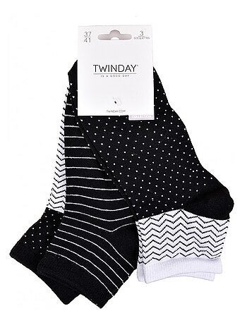 Chaussettes Courtes femme TWINDAY - Pack de 6