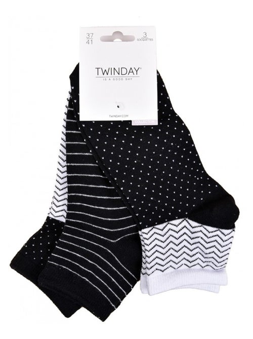 Chaussettes Courtes femme TWINDAY - Pack de 6 - Kiabi