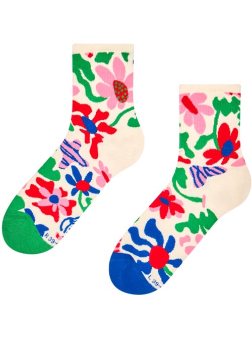 Chaussettes Courtes Fleurs Excentriques - Kiabi