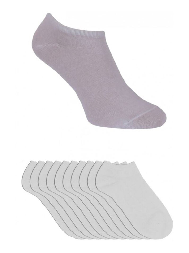 Chaussettes courtes homme lot de 10 Blanc - Kiabi