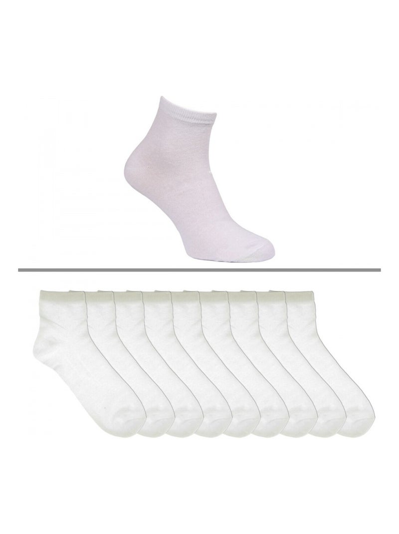 Chaussettes courtes homme lot de 9 Blanc - Kiabi