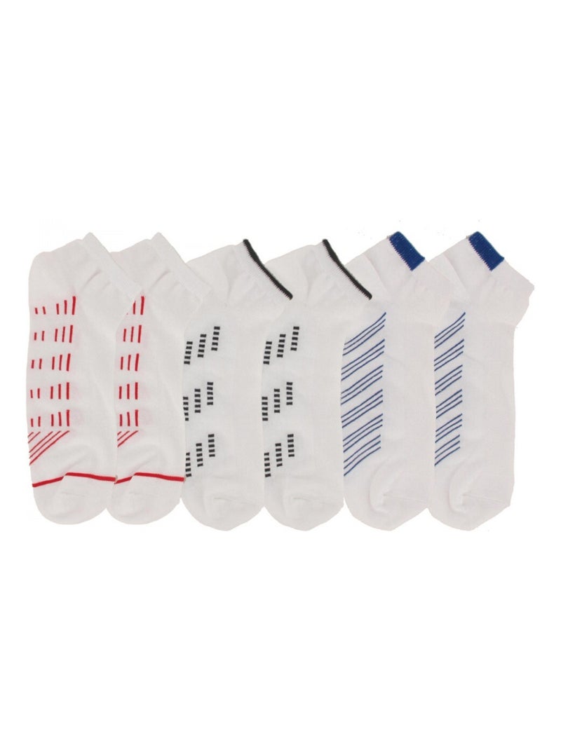Chaussettes Courtes Homme Motifs Lot de 6 Blanc - Kiabi