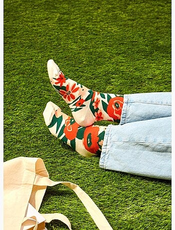 Chaussettes Courtes Jardin de Coquelicots
