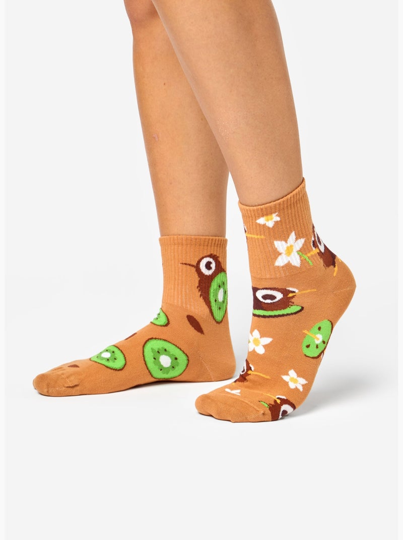 Chaussettes Courtes Kiwi l'Oiseau Marron - Kiabi