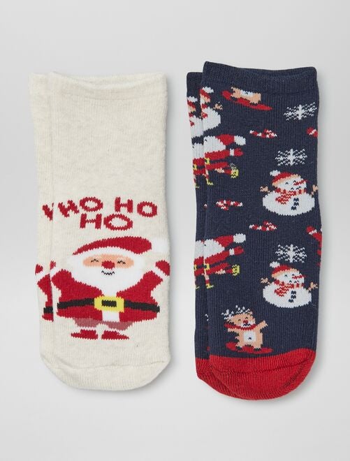 Chaussettes de Noël antidérapantes - lot de 2 - Kiabi