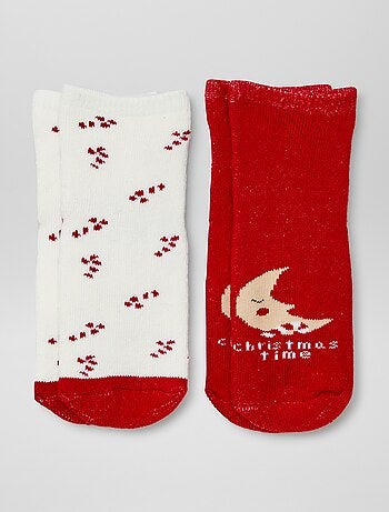 Chaussettes de Noël antidérapantes - lot de 2