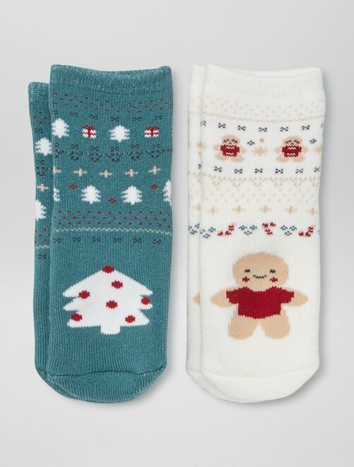 Chaussettes de Noël antidérapantes - lot de 2 - Kiabi