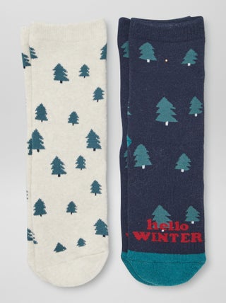 Chaussettes de Noël antidérapantes - lot de 2