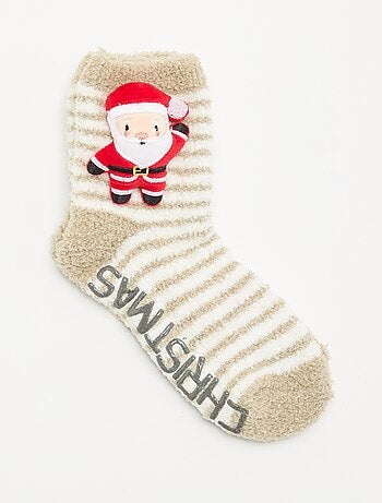 Chaussettes de Noël en maille bouclette