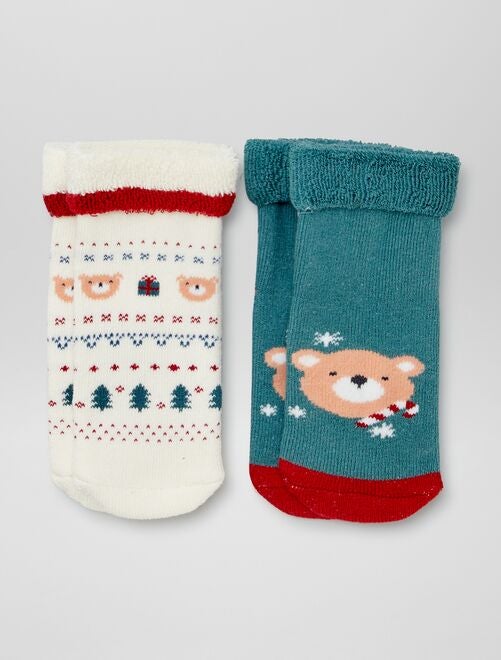 Chaussettes de Noël en maille épaisse - lot de 2 - Kiabi