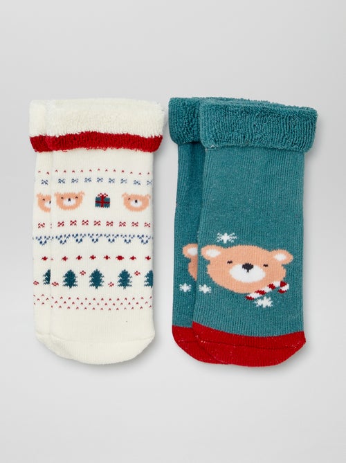 Chaussettes de Noël en maille épaisse - lot de 2 - Kiabi