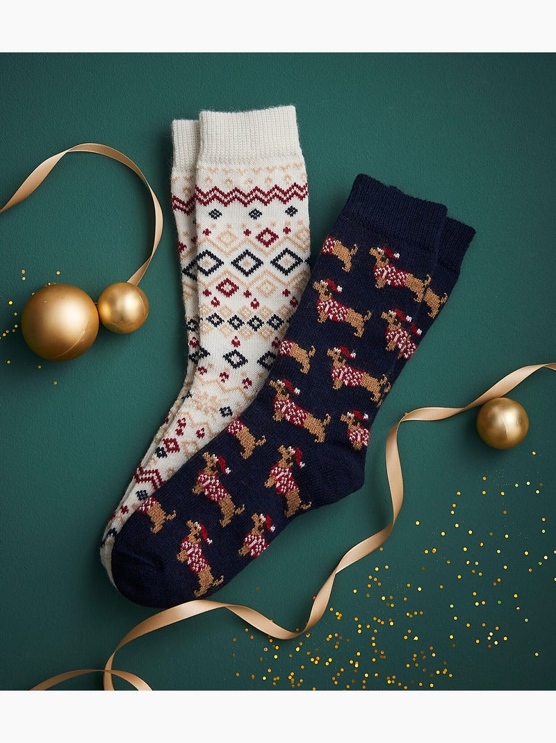 Chaussettes de Noël Thermolactyl - Damart Bleu - Kiabi