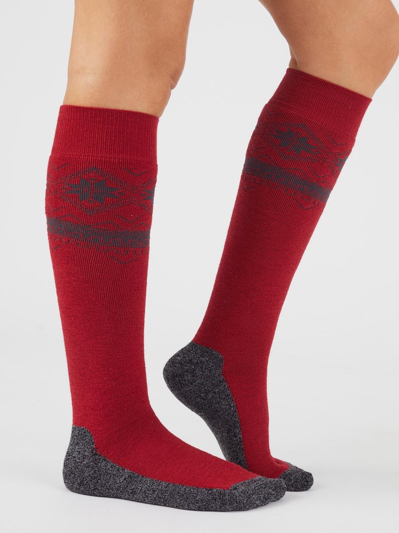 Chaussettes de ski mixtes Thermolactyl - Damart Rouge - Kiabi