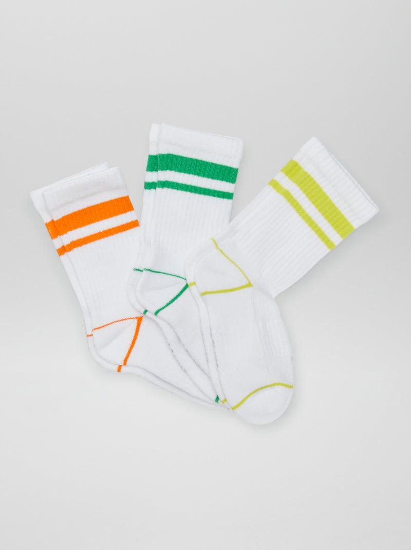 Chaussettes de sport Blanc/Multicolore - Kiabi