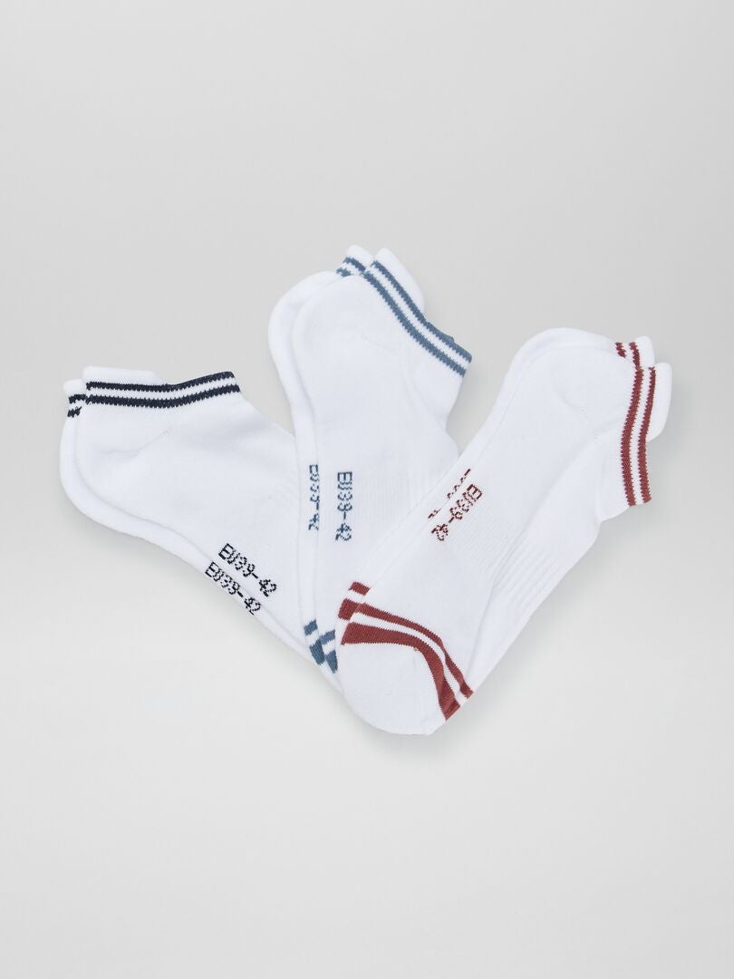 Chaussettes de sport invisibles - Lot de 3 Blanc - Kiabi