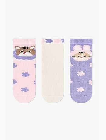 Chaussettes de tennis fille feel better à motif chat, lot de 2 penti