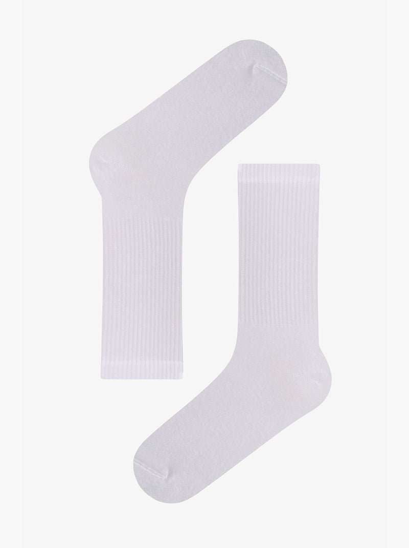 Chaussettes de tennis homme en coton, paire penti Blanc - Kiabi