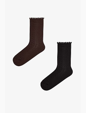 Chaussettes de tennis paire en maille coton à volants penti