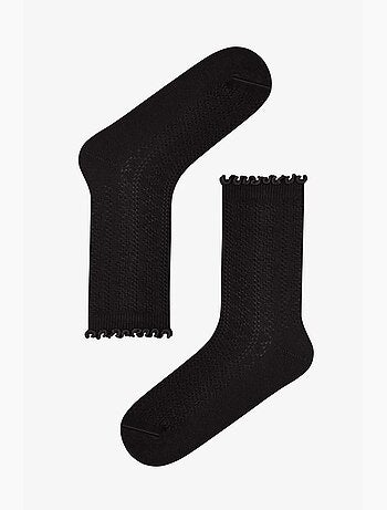 Chaussettes de tennis paire en maille coton à volants penti
