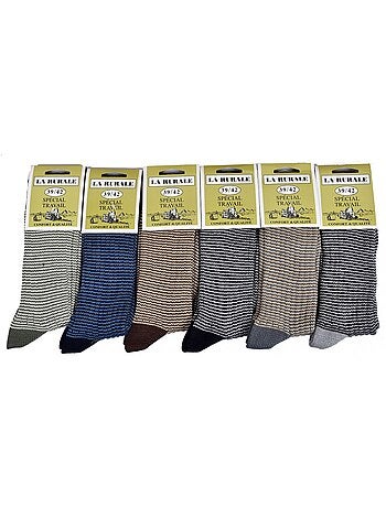 Chaussettes de Travail LA RURALE pour Homme Résistance et Qualité Pro - Pack de 6