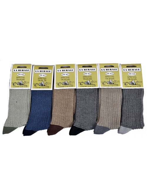 Chaussettes de Travail LA RURALE pour Homme Résistance et Qualité Pro - Pack de 6 - Kiabi