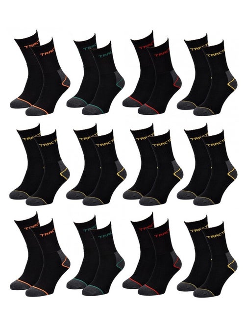 Chaussettes de Travail TRACTO pour Homme Résistance et Qualité Pro - Pack de 12 - Kiabi