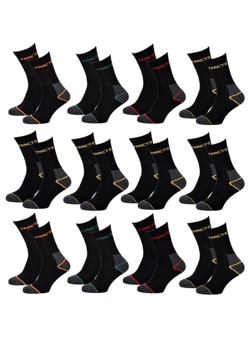 Chaussettes de Travail TRACTO pour Homme Résistance et Qualité Pro - Pack de 12 - Kiabi