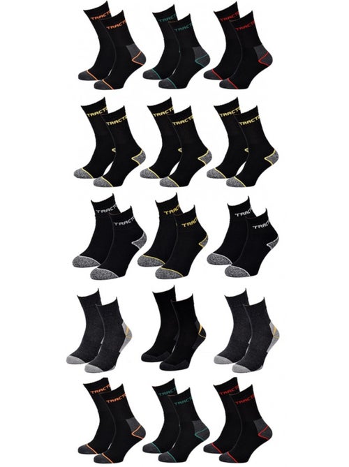 Chaussettes de Travail TRACTO pour Homme Résistance et Qualité Pro - Pack de 12 - Kiabi