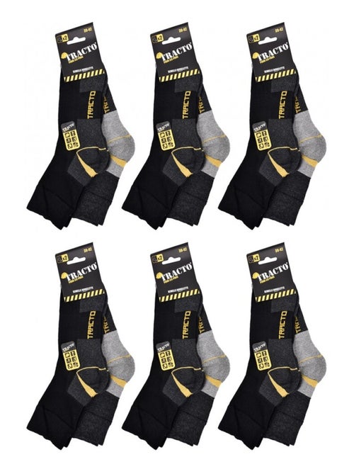 Chaussettes de Travail TRACTO pour Homme Résistance et Qualité Pro - Pack de 12 - Kiabi