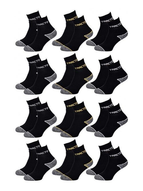 Chaussettes de Travail TRACTO pour Homme Résistance et Qualité Pro - Pack de 12 - Kiabi