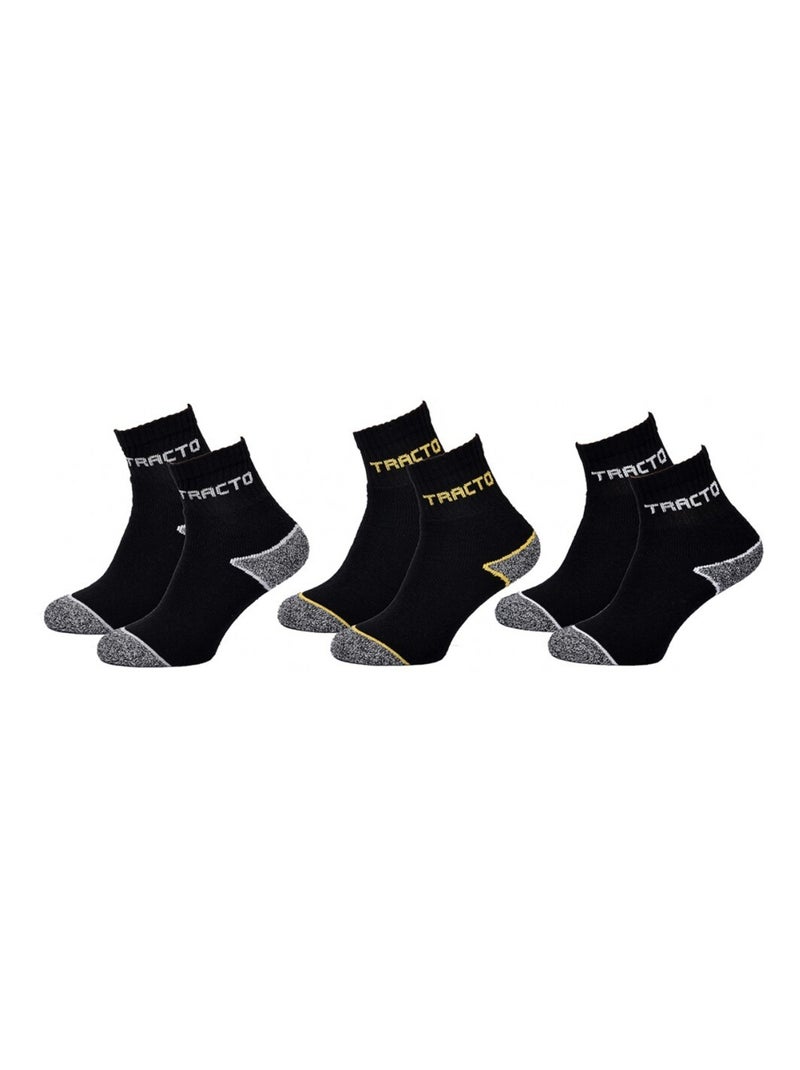 Chaussettes de Travail TRACTO pour Homme Résistance et Qualité Pro - Pack de 12 Noir Noir - Kiabi