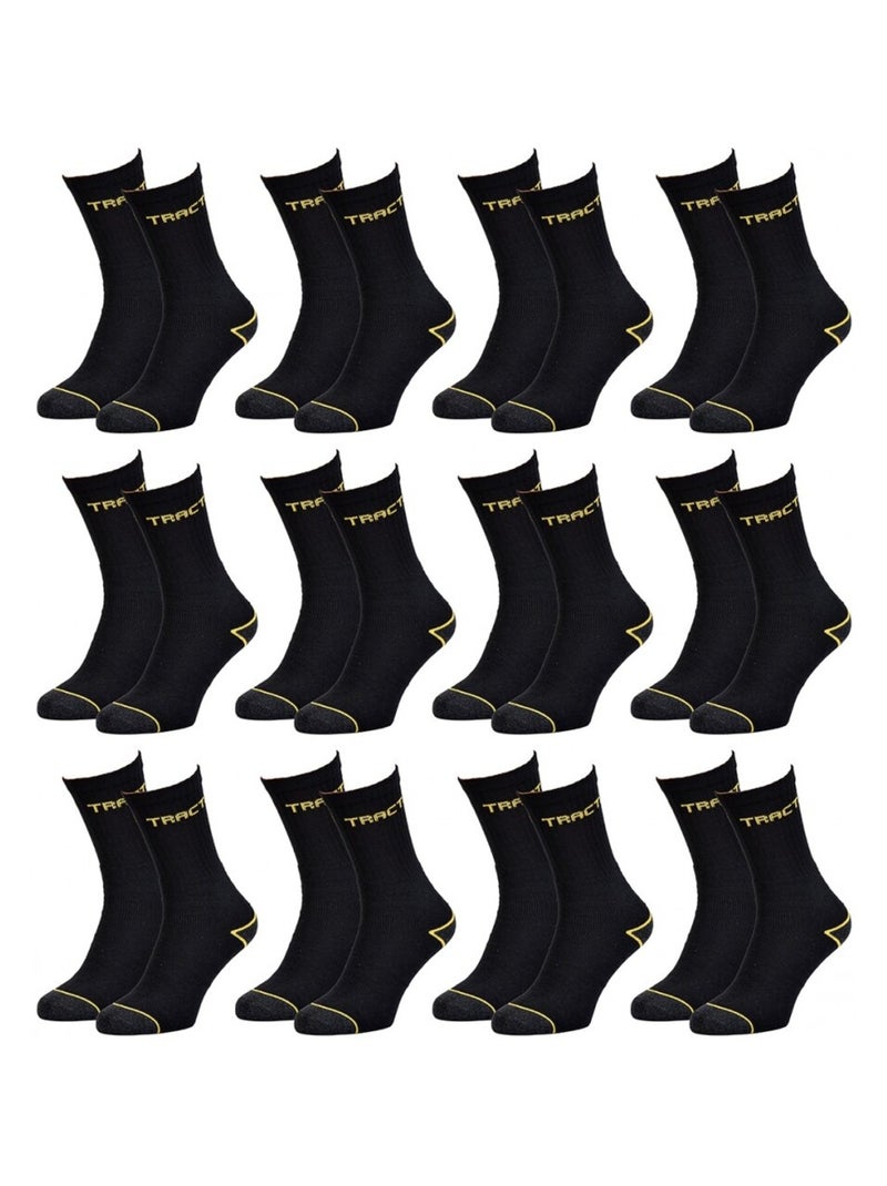 Chaussettes de Travail TRACTO Qualité Pro - Pack de 12 Noir - Kiabi