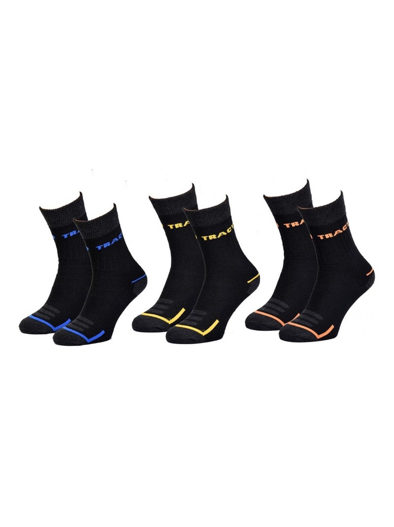 Chaussettes de Travail TRACTO Qualité Pro - Pack de 3 Noir - Kiabi