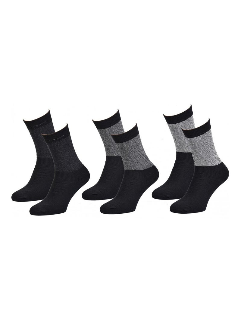 Chaussettes de Travail TRACTO Qualité Pro - Pack de 3 Noir Gris - Kiabi