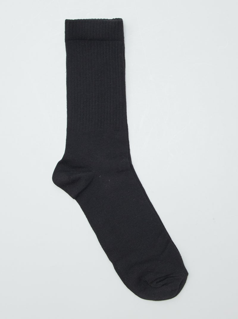 Chaussettes de type sport noir - Kiabi