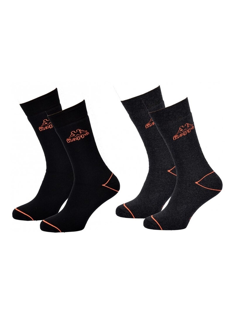 Chaussettes de Ville homme KAPPA - Pack de 8 Noir Gris anthracite - Kiabi
