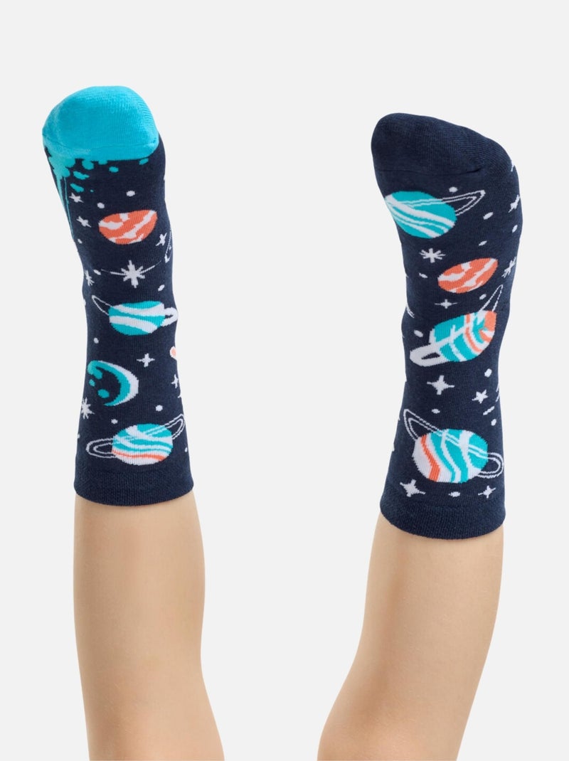 Chaussettes Dedoles Enfants Fusées et Planètes Bleu - Kiabi
